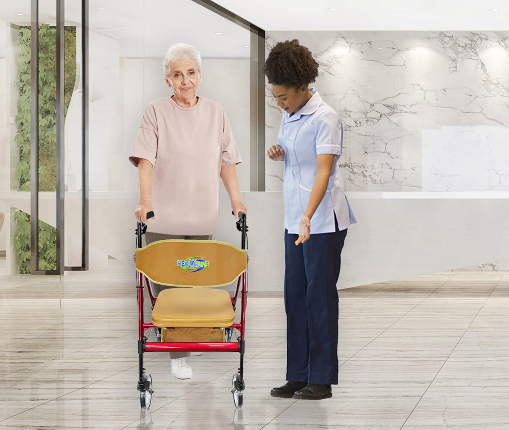Heavy Duty 4 Wheel Rollator Walker with Seat L678