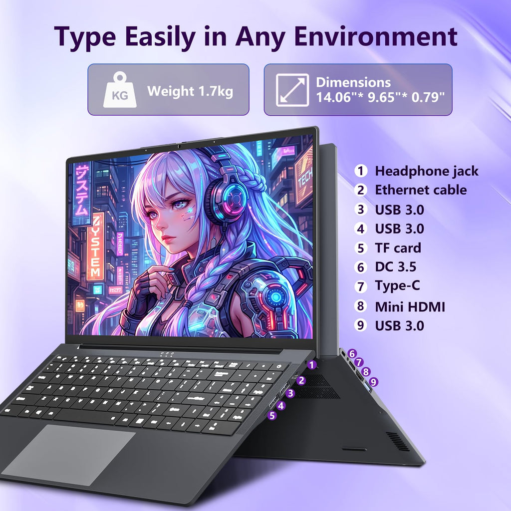 16GB RAM 256GB SSD Core i5 16" IPS FHD Laptop Computer M452975