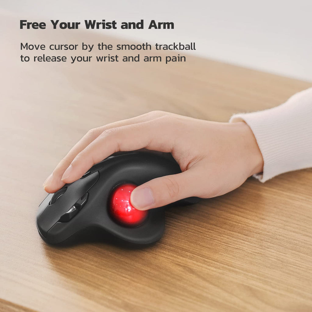 Wireless Ergonomic Thumb Control Trackball Mouse N694682