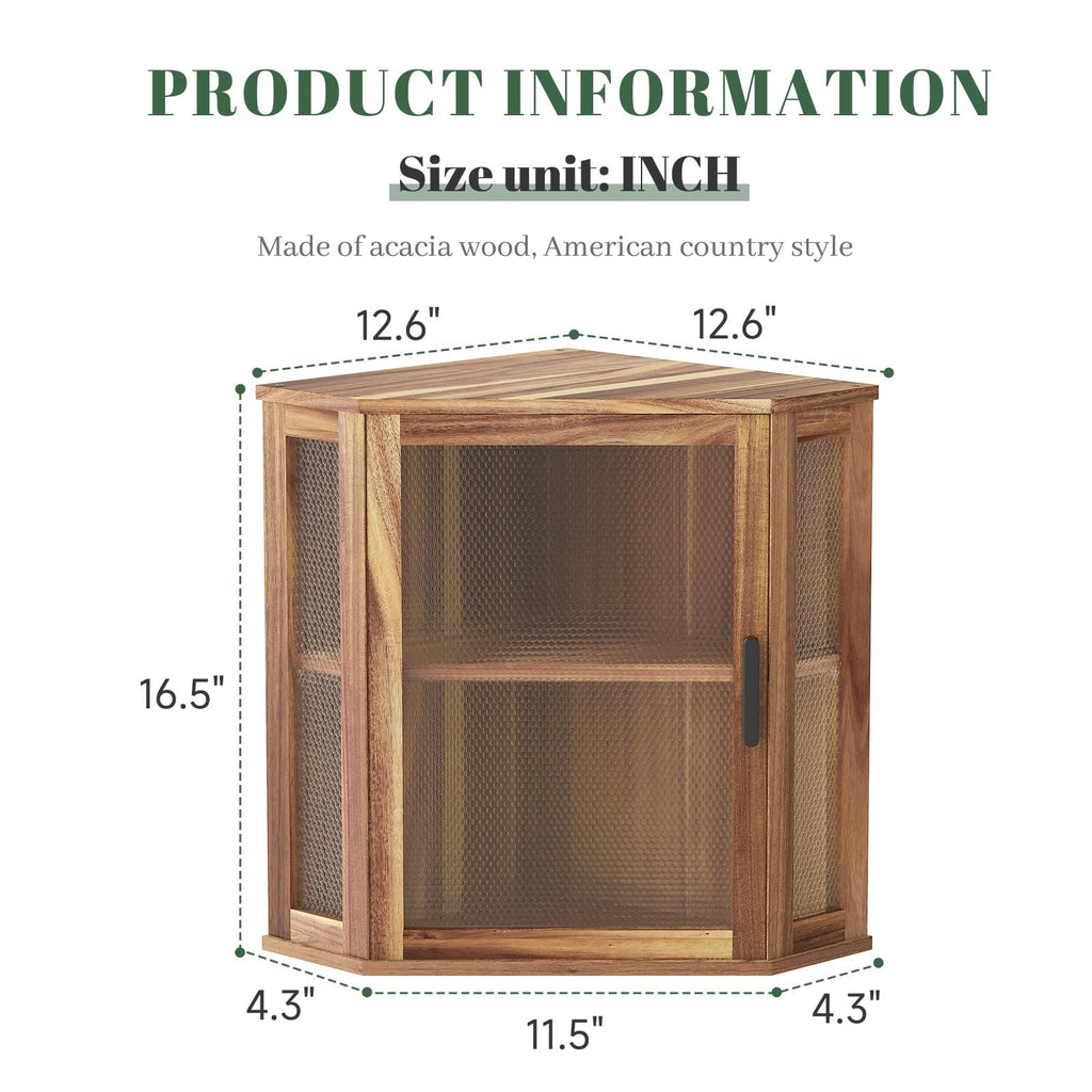 2-Tier Acacia Wood Bread Box with Window H7004