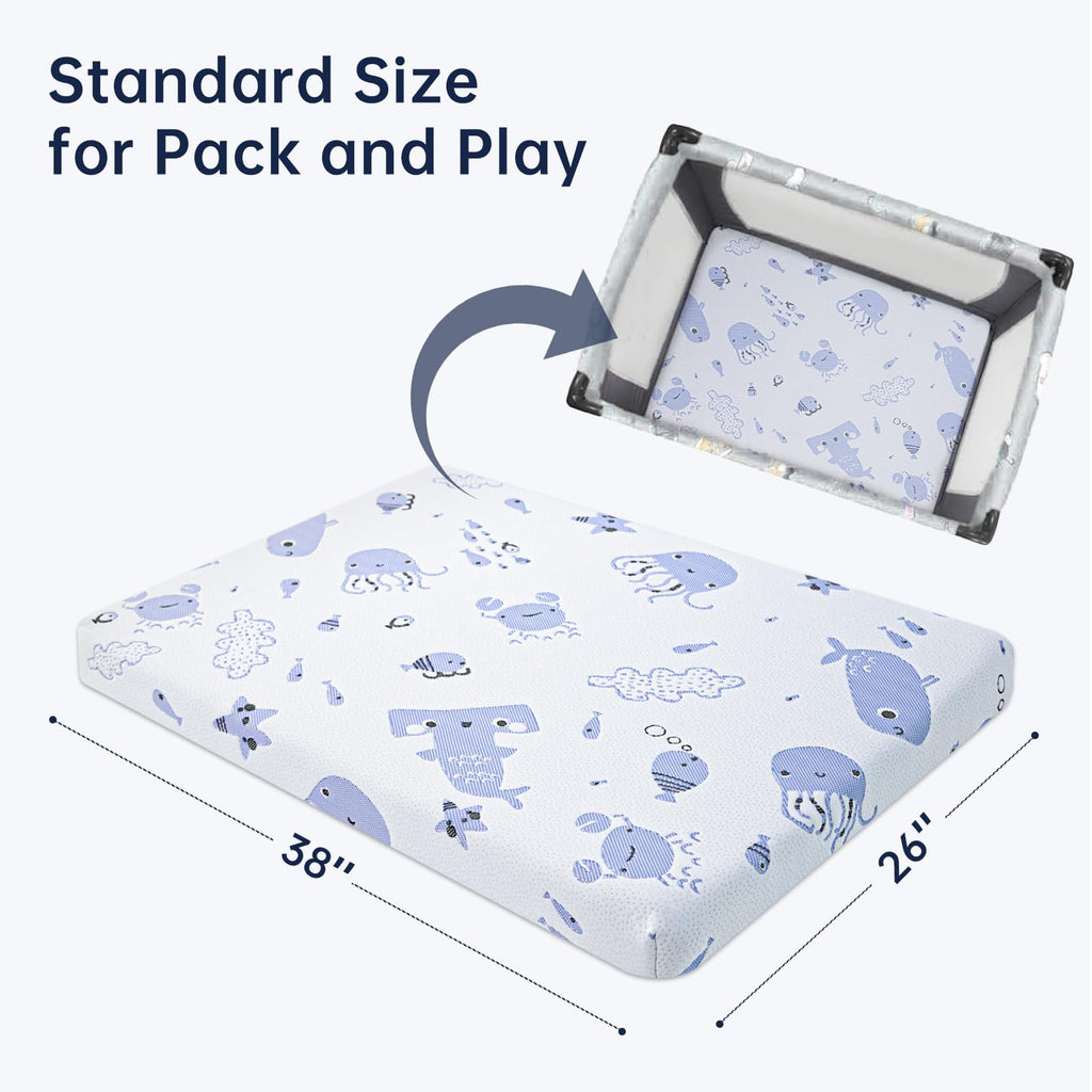 Dual Sided Memory Foam Pack and Play Mattress 38"x26" X9024