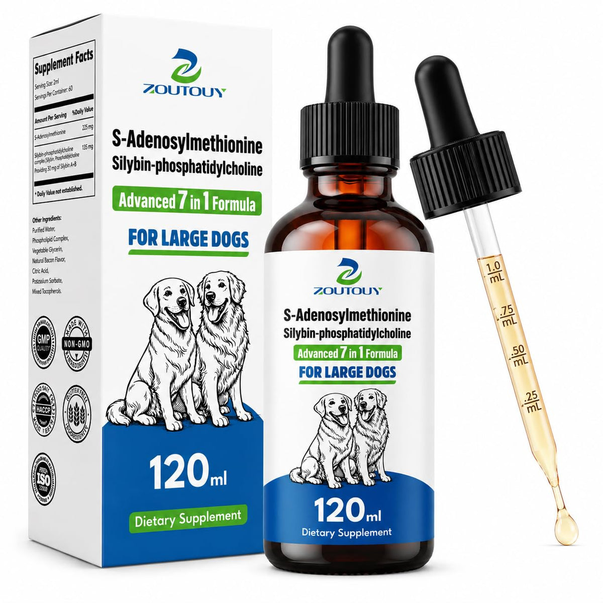 Dog Liver Supplement with Silybin, Milk Thistle, 120ml Q596