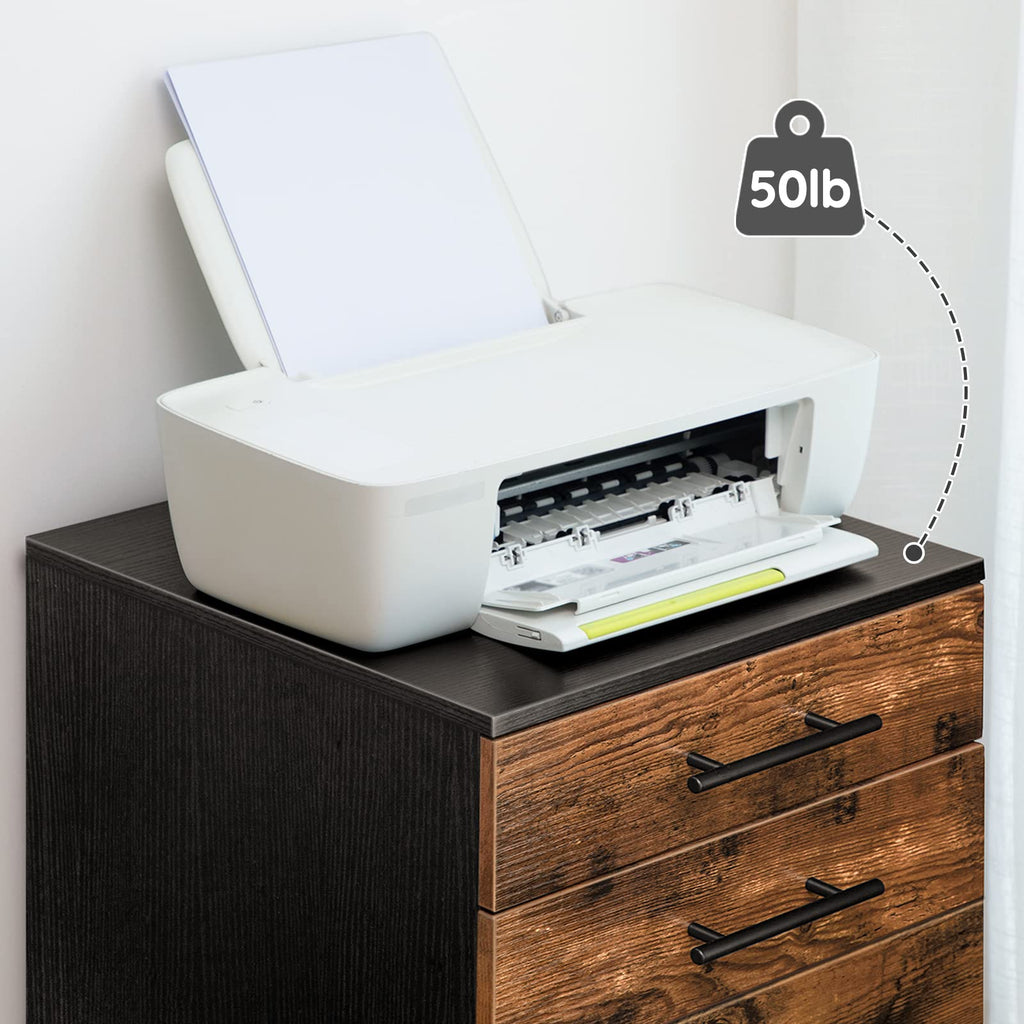 5 Drawer Wooden Mobile File Cabinet with Wheels D21963