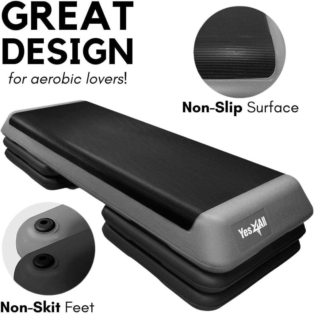 Adjustable Aerobic Exercise Step Platform with 4 Risers F468