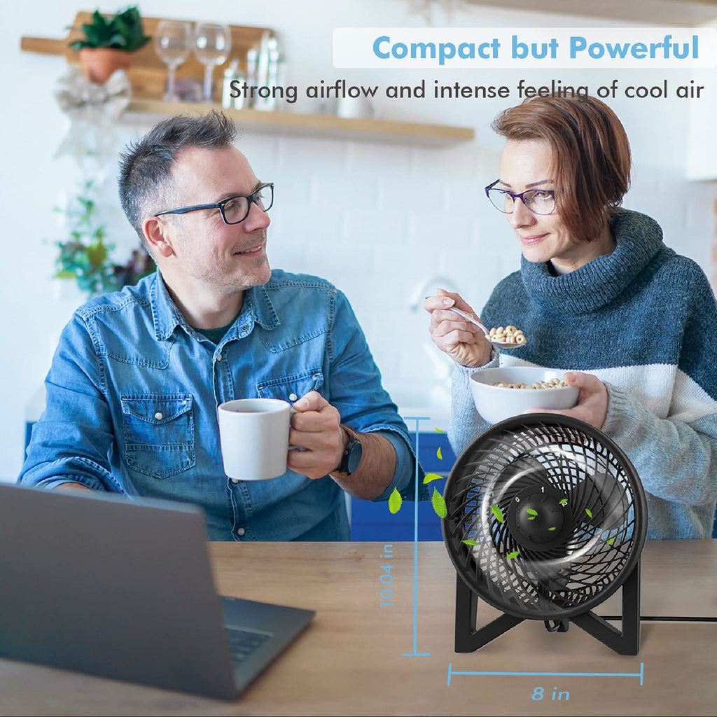 8 Inch Portable Quiet Desk Fan with 2 Speeds, Black T335660
