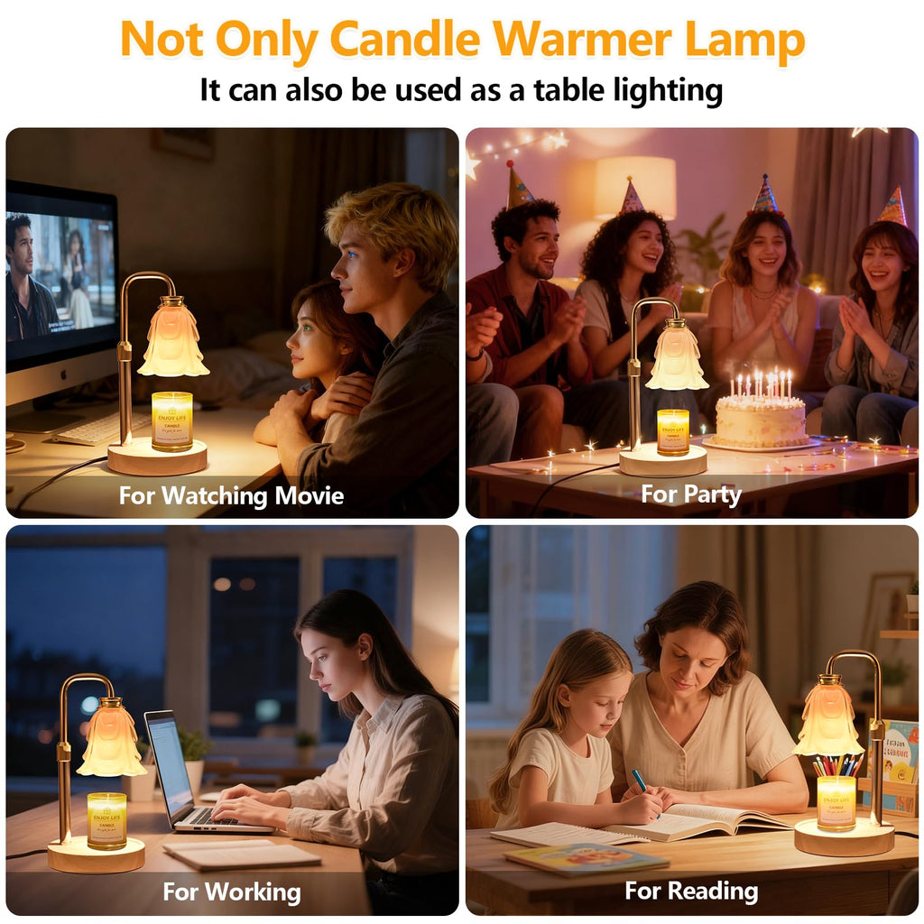 Adjustable Height Candle Warmer Lamp with Timer and Dimmer X8513