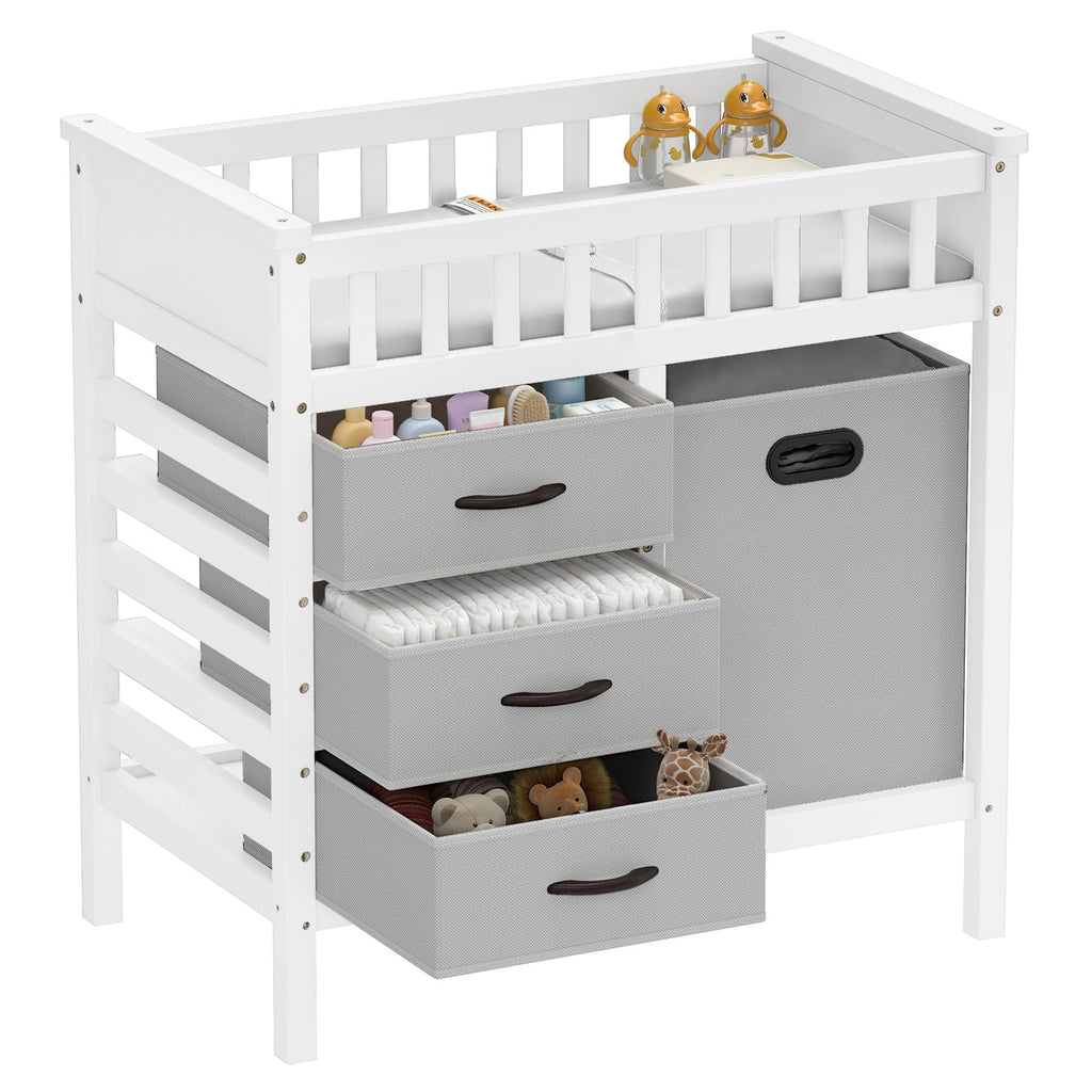 Wooden Baby Changing Table with 3 Storage Drawers O52177