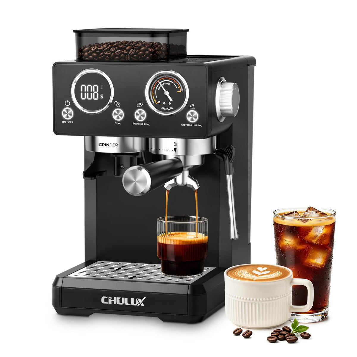 20Bar Espresso Machine with Conical Burr Grinder A154