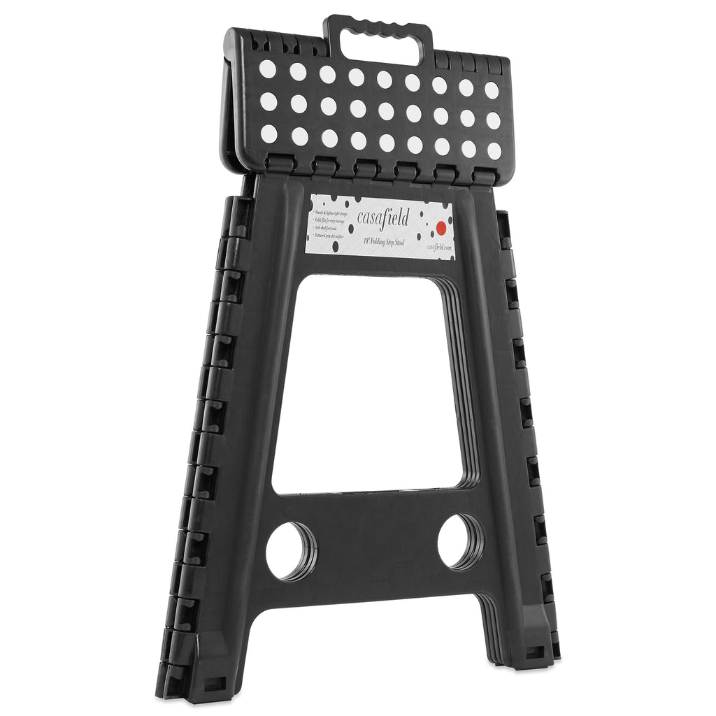 Black Set of 2 Folding Plastic Step Stool with Handle R7047