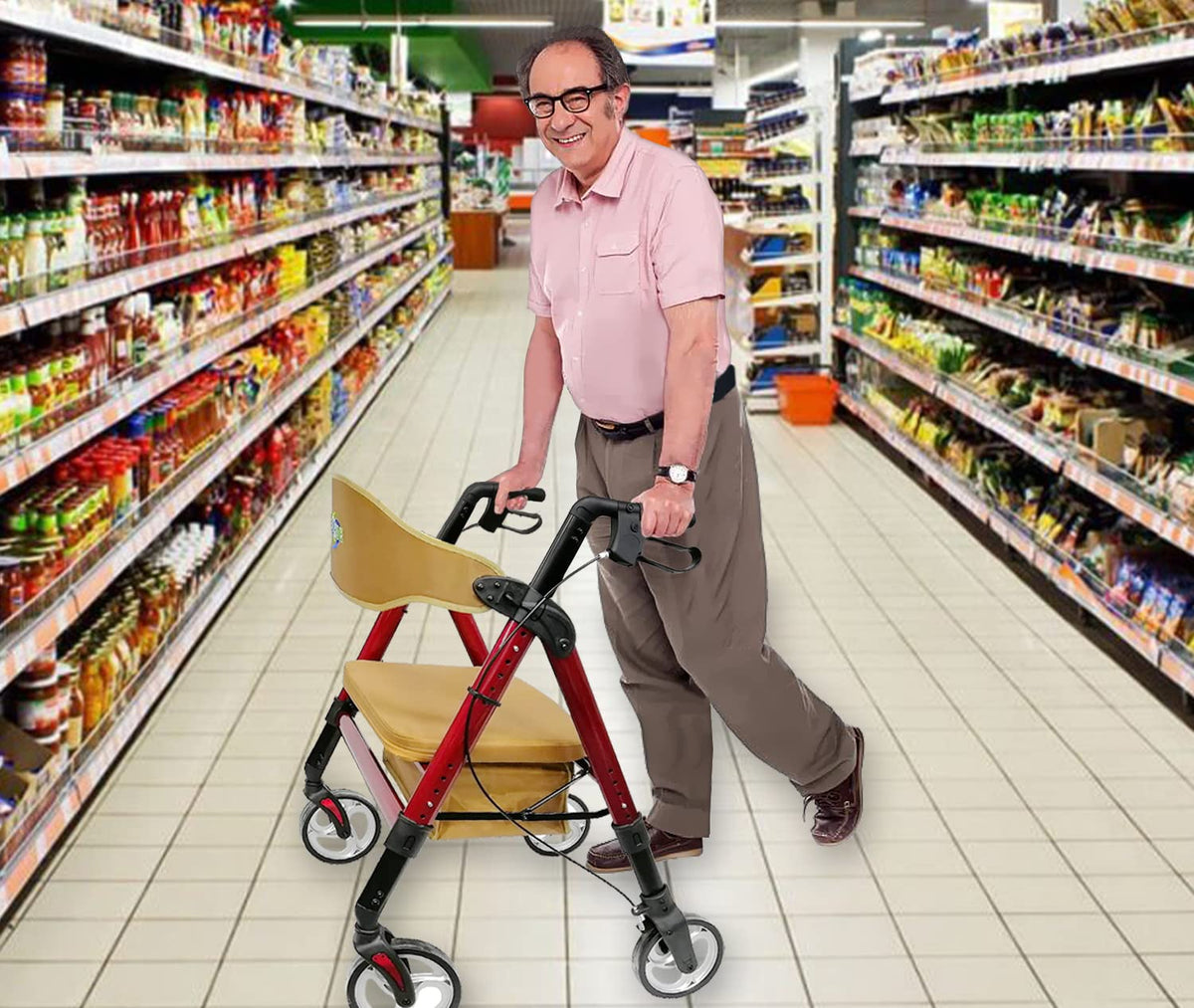 Heavy Duty 4 Wheel Rollator Walker with Seat L678