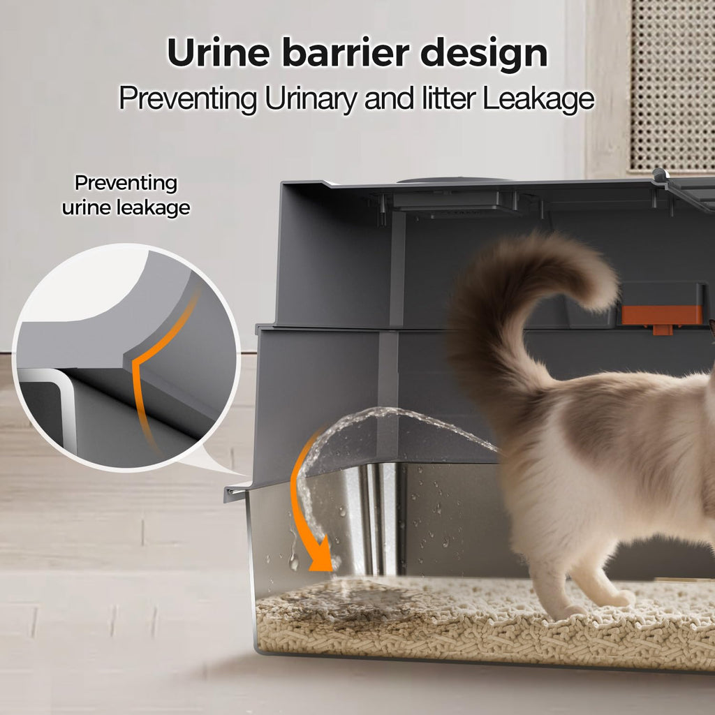 XXXL Stainless Steel Litter Box with Lid R1192