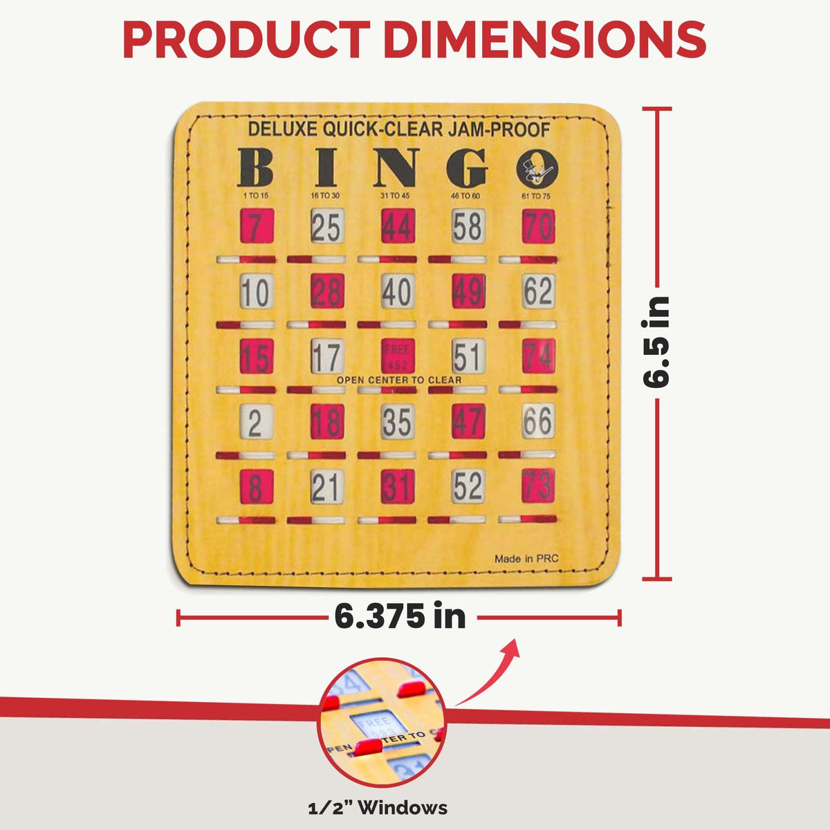 Bingo Cards with Sliding Windows 100 Pack H181