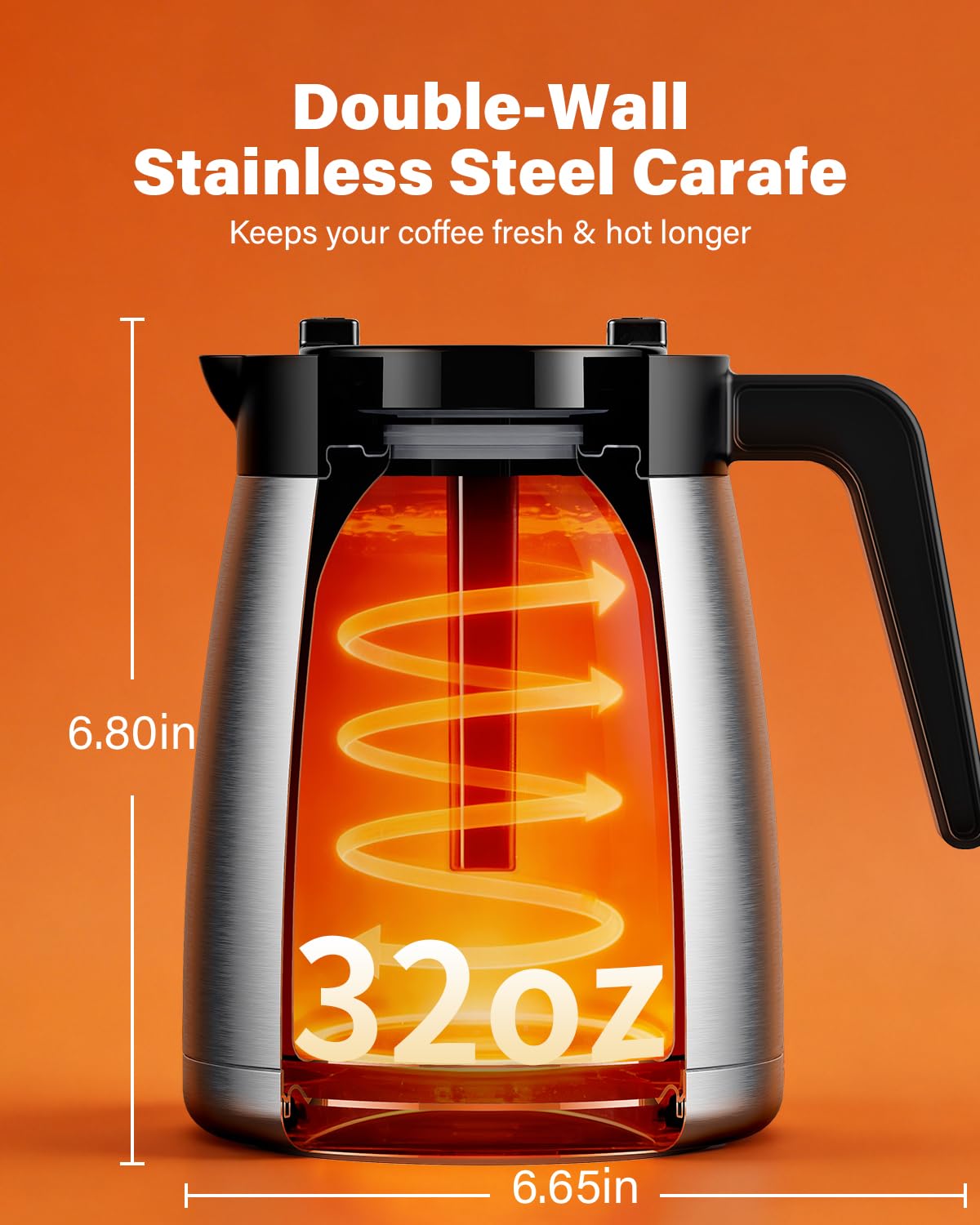Single Serve & Carafe Coffee Maker, 6-24oz, Thermal Carafe M9366
