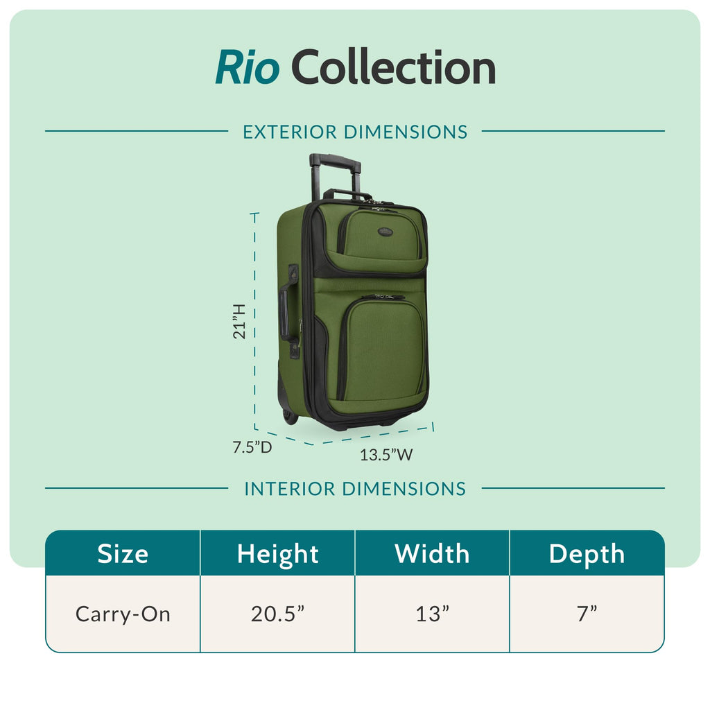 Lightweight Softside Rolling Carry-on Suitcase M2885