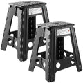 Black Set of 2 Folding Plastic Step Stool with Handle R7047