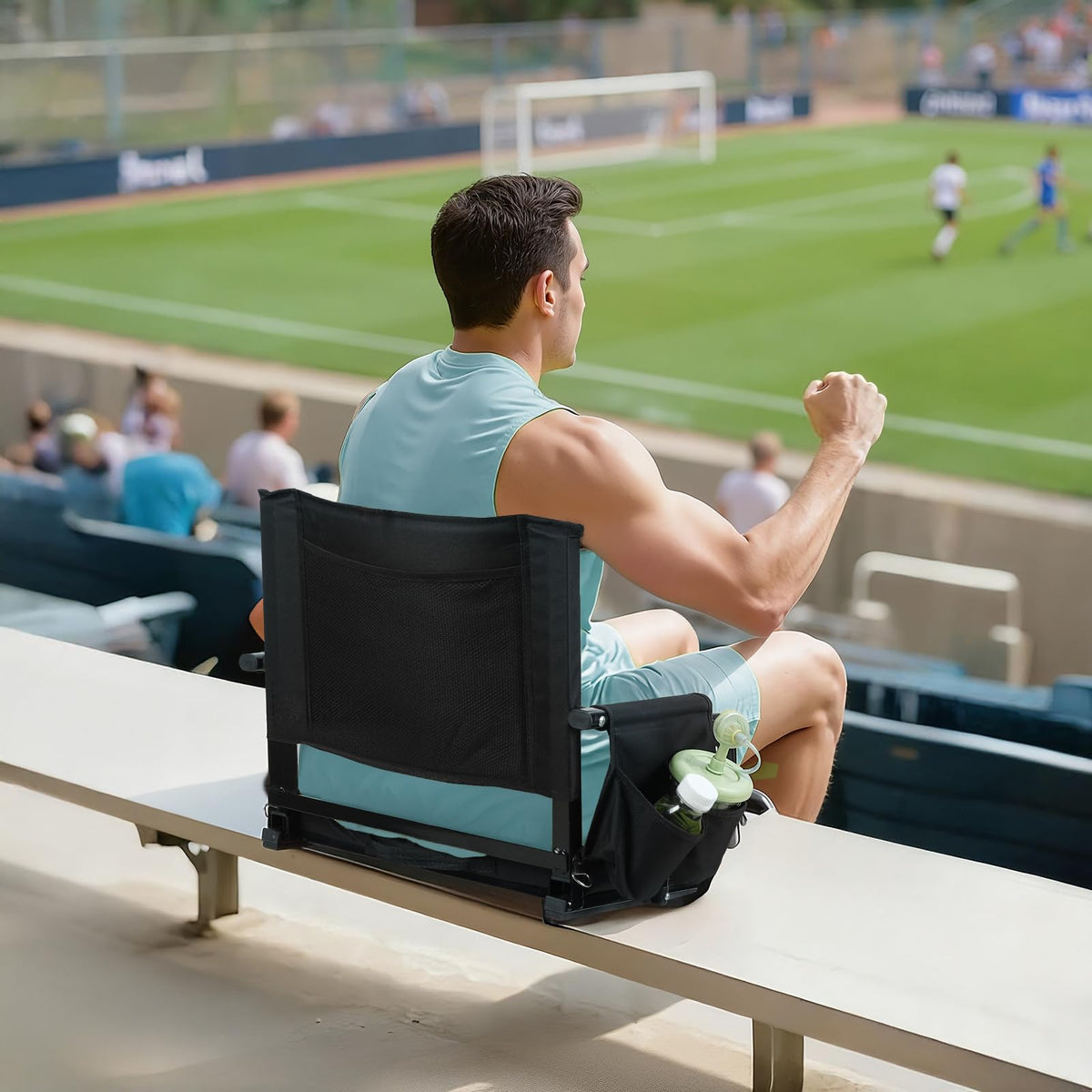 2 Pcs Folding Stadium Seat with Cup Holder C9502