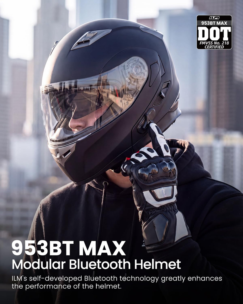 Bluetooth Integrated Modular Motorcycle Helmet S46224
