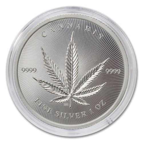 1 oz Silver Cannabis Coin Brilliant Uncirculated in Capsule Z353