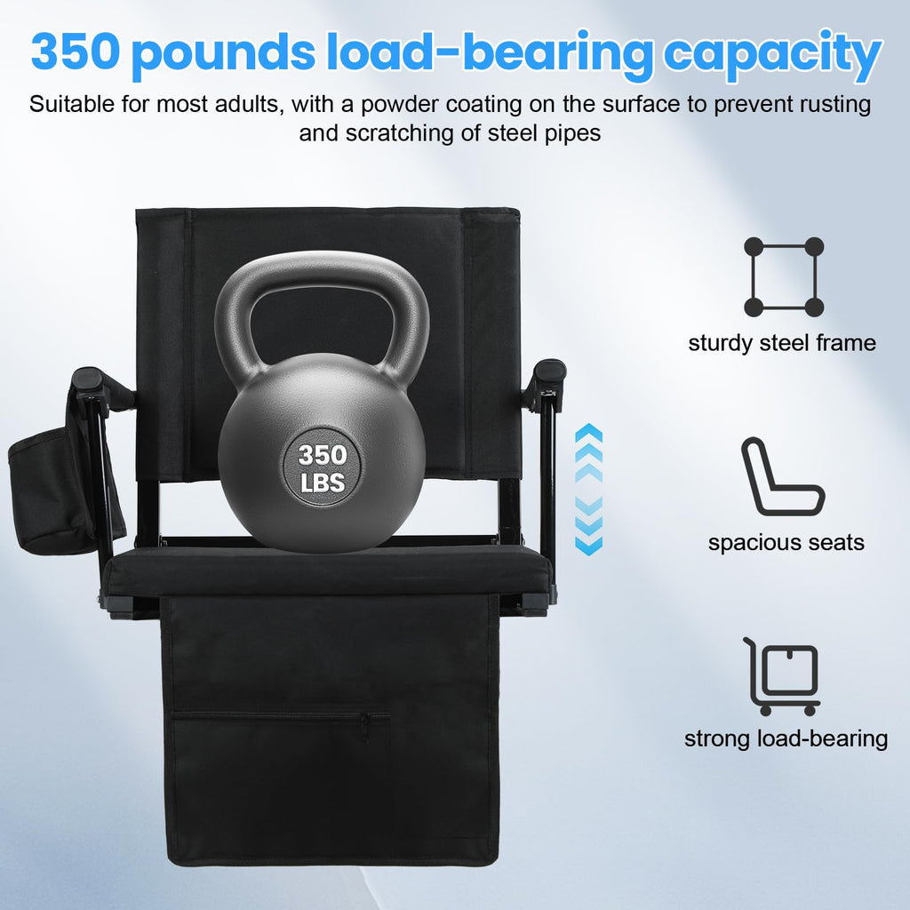 2 Pcs Folding Stadium Seat with Cup Holder C9502