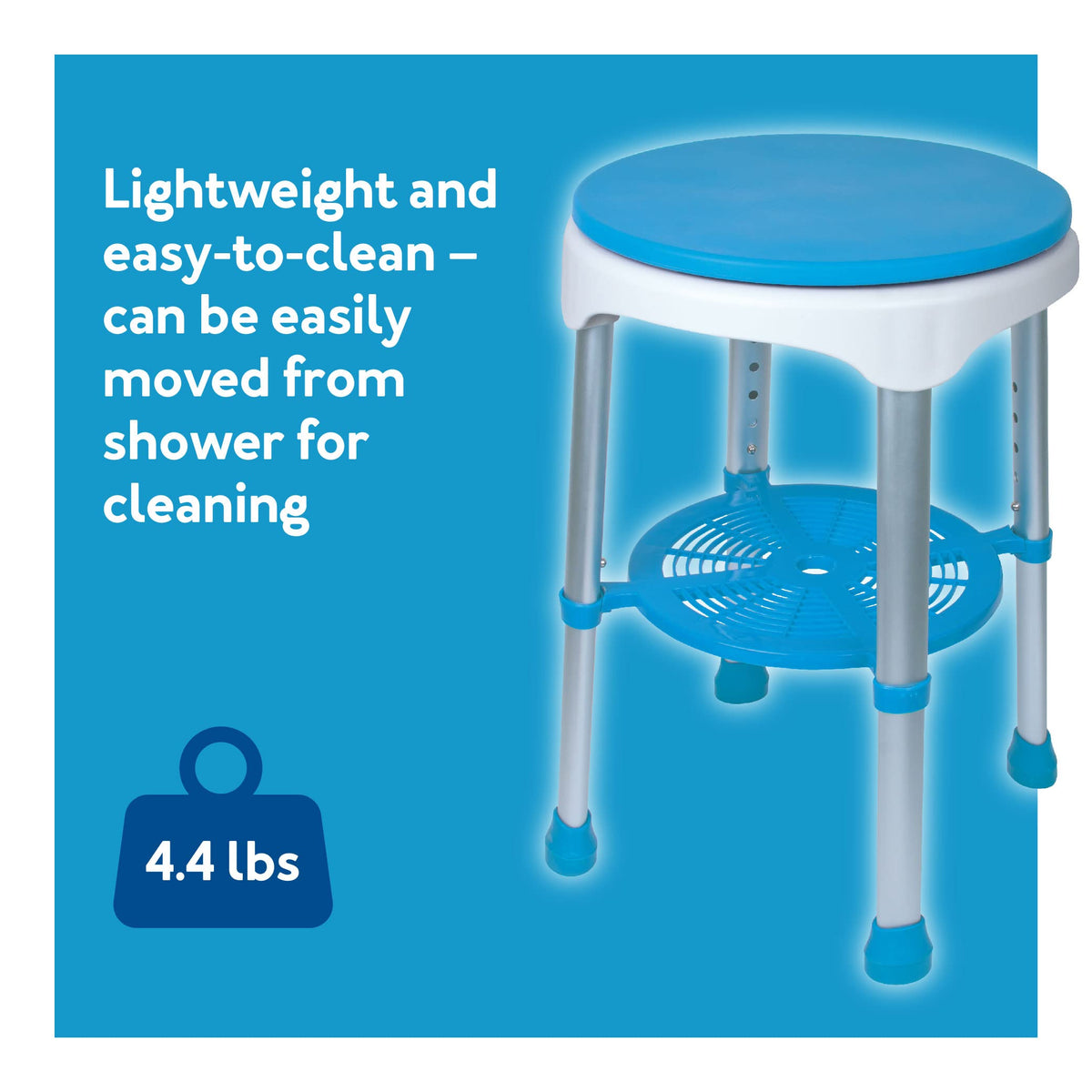 Adjustable Rotating Bath and Shower Stool with Storage Tray I182
