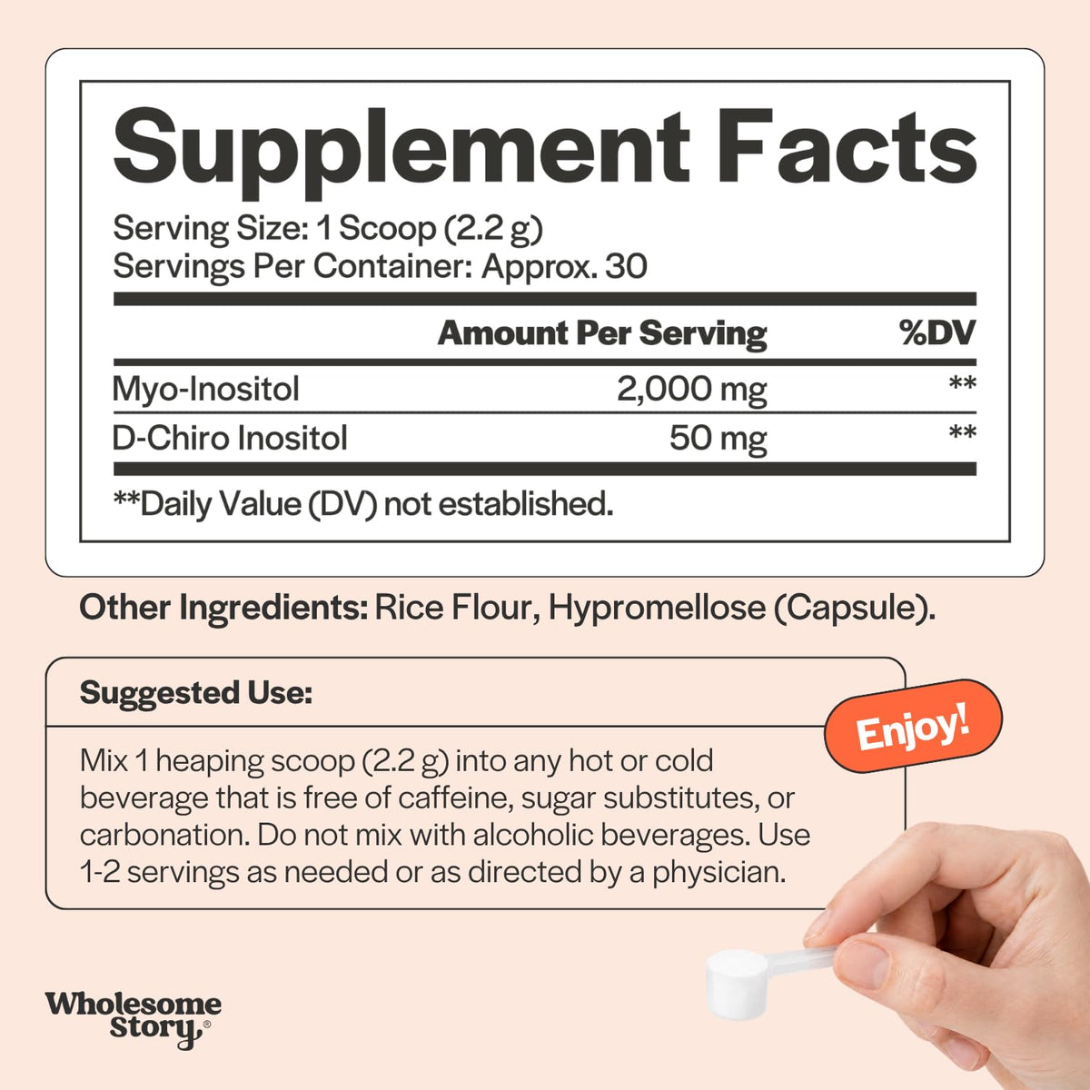 Myo-Inositol & D-Chiro Inositol Supplement Powder 40:1 Ratio 30 Servings D560