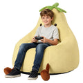 Yellow Faux Rabbit Fur Memory Foam Bean Bag Chair Q64473