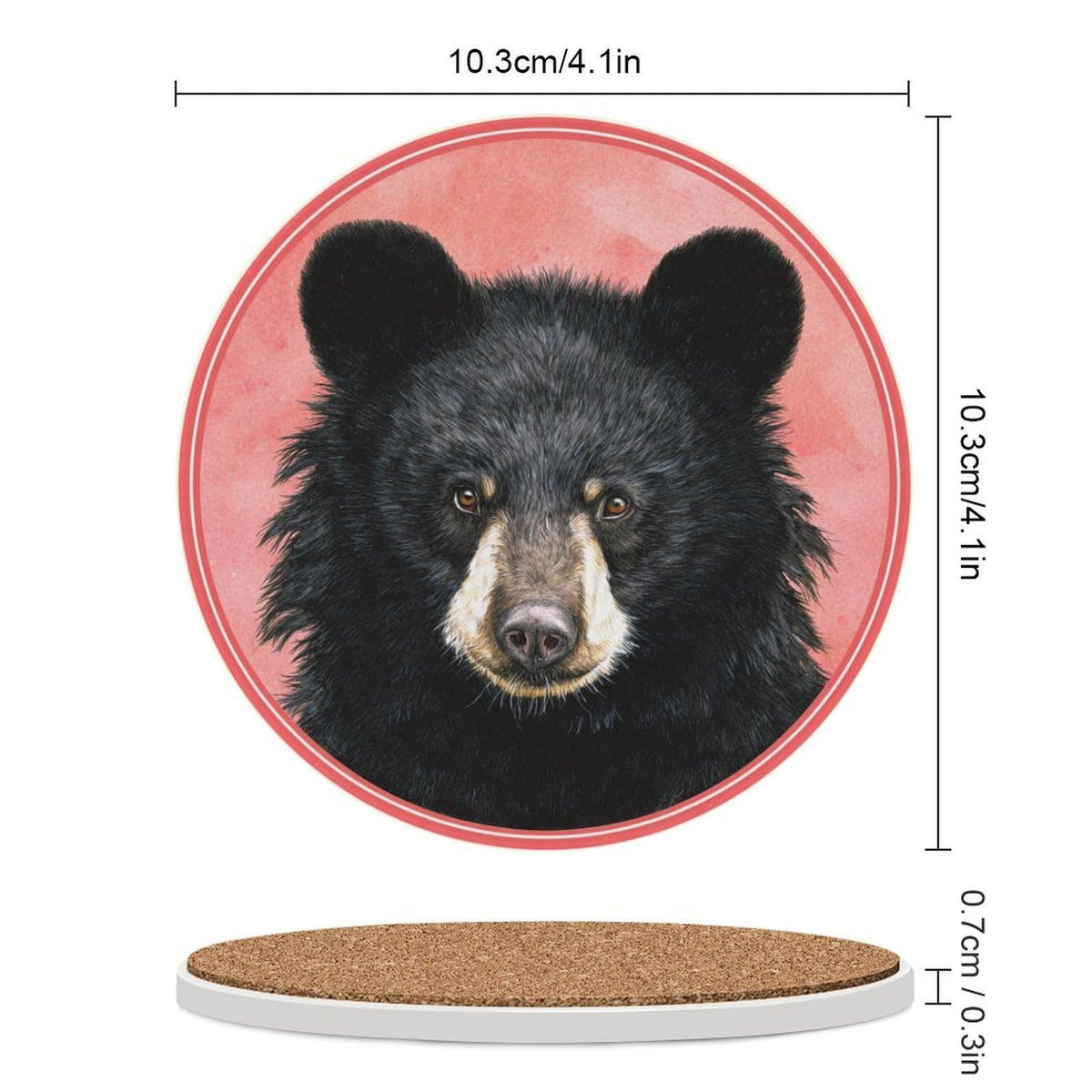 Black Bear Coasters Set of 4 I310