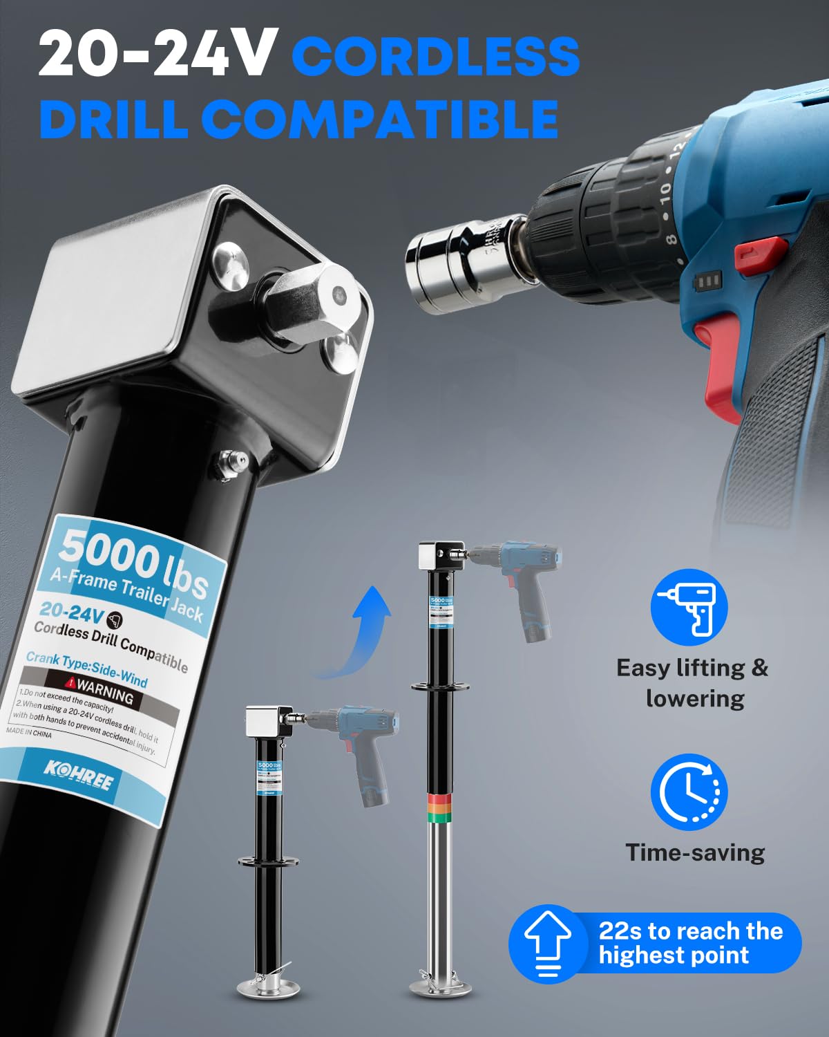 5000 lbs Trailer Jack L723