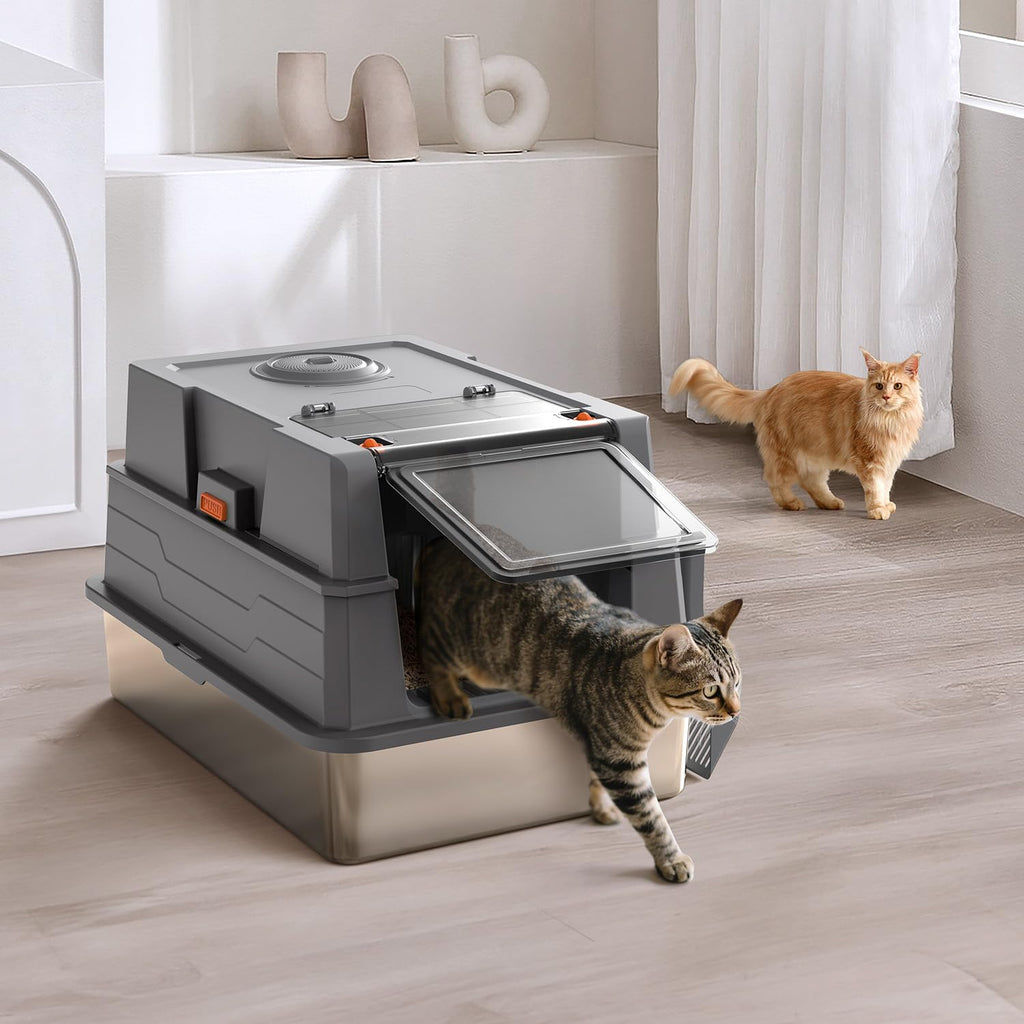 XXXL Stainless Steel Litter Box with Lid R1192
