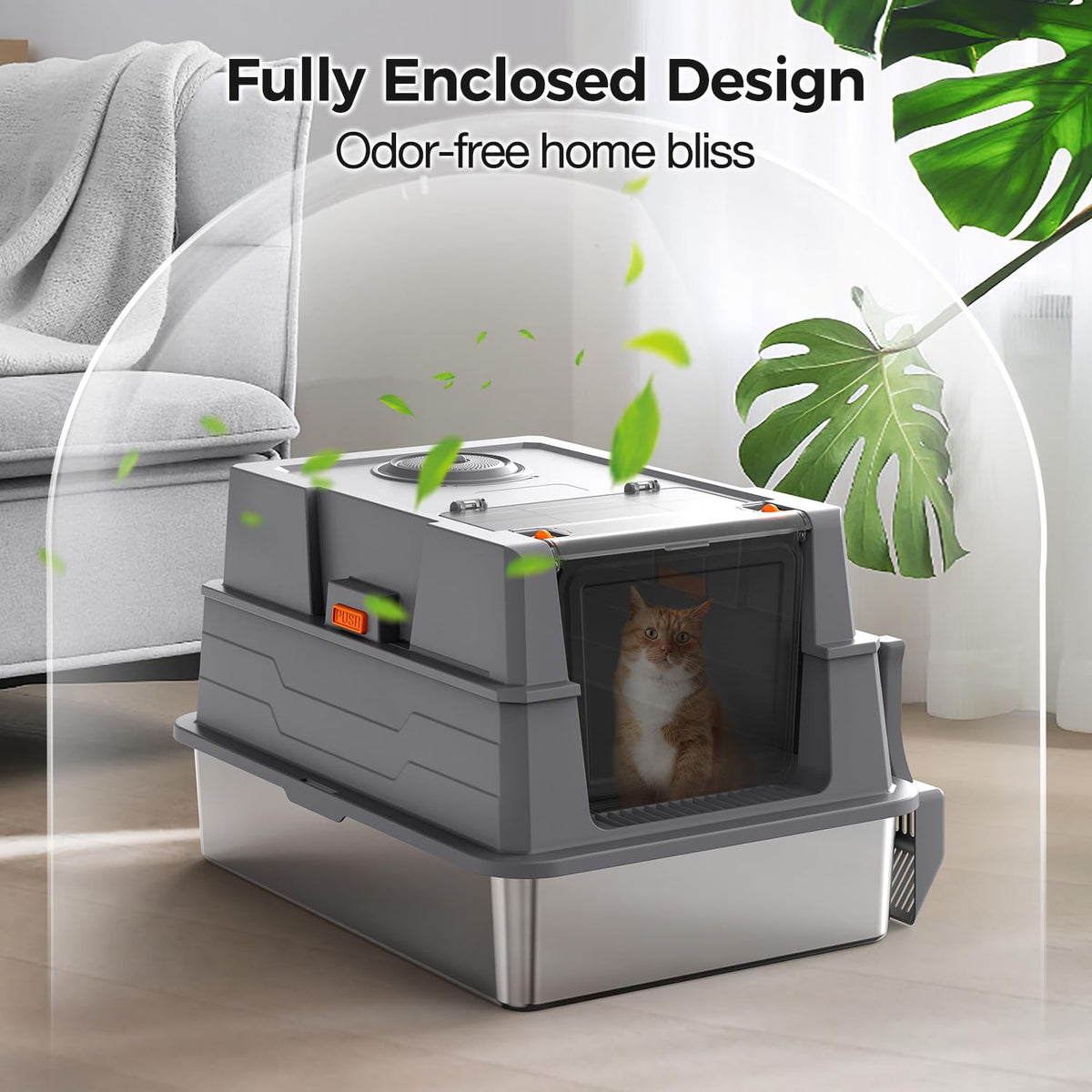 XXXL Stainless Steel Litter Box with Lid R1192