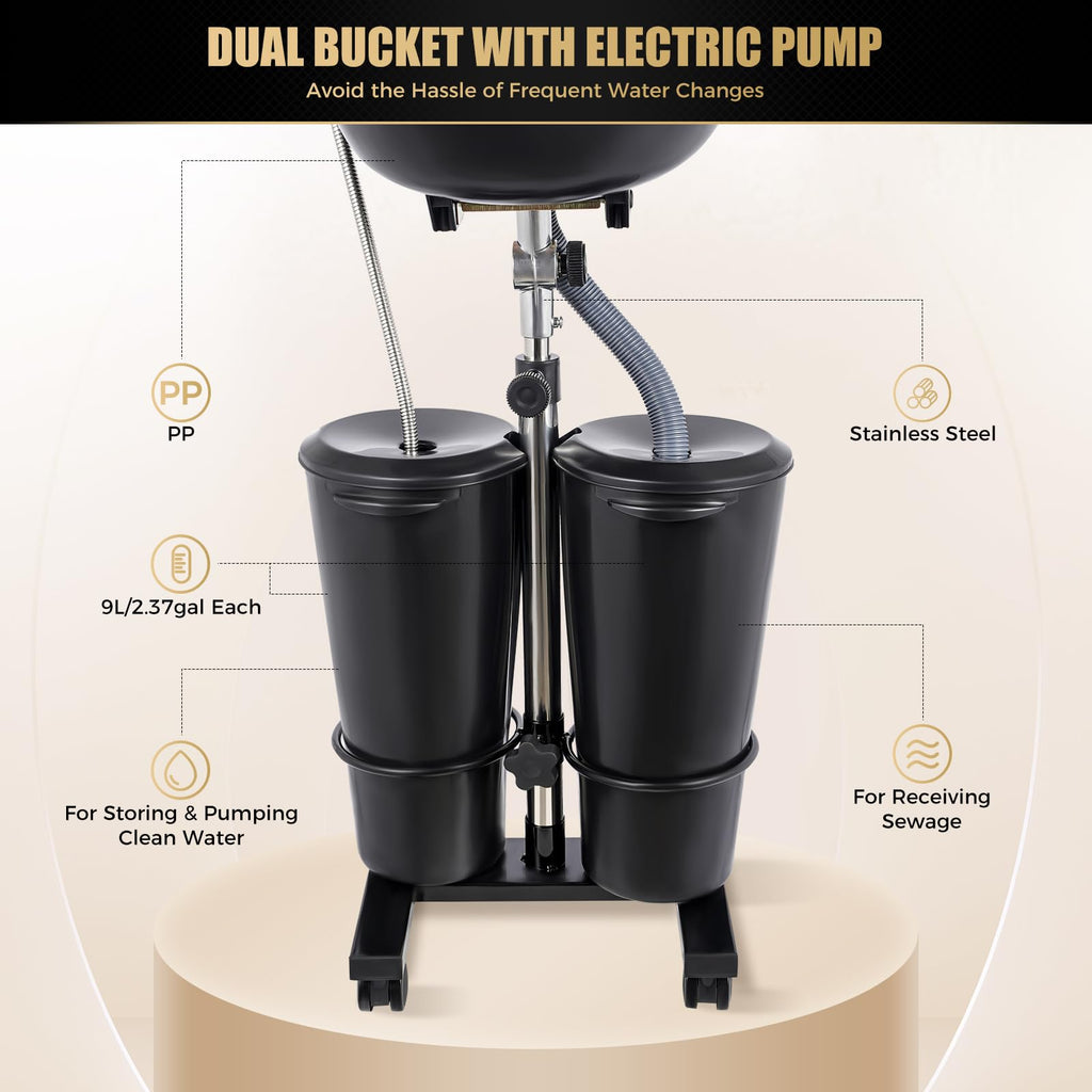 Portable Salon Shampoo Sink Basin with Electric Pump V856232