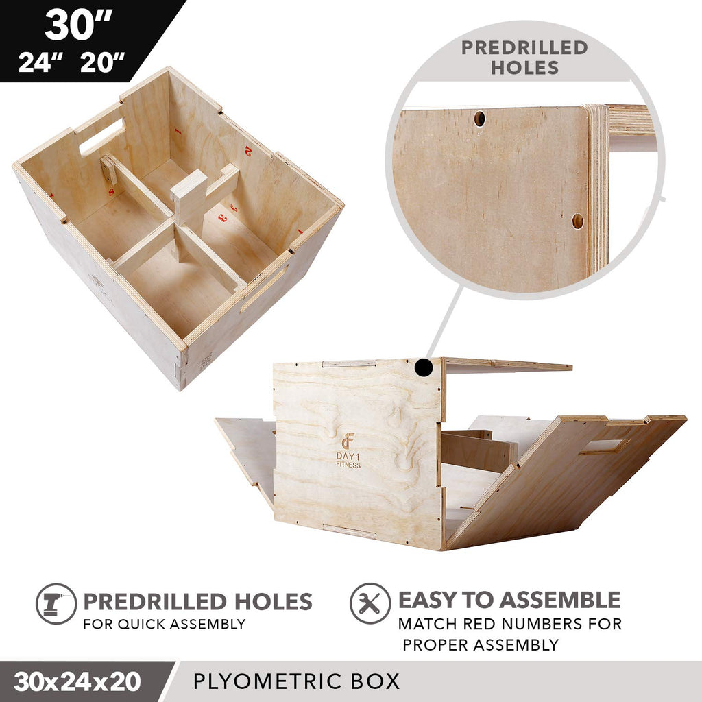 Wood Plyometric Box 30/24/20 3-in-1 Non-Slip V257