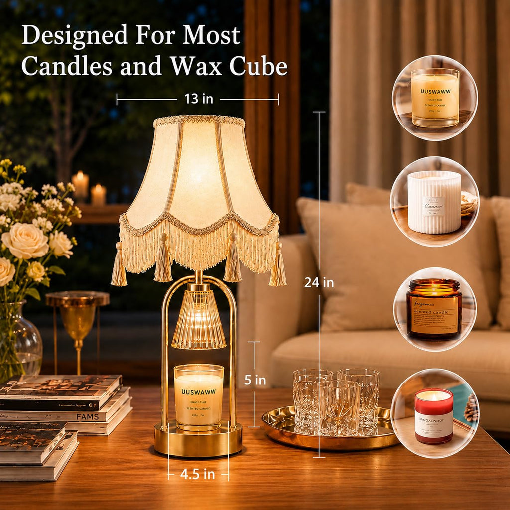 Dimmable Table Lamp and Candle Warmer Set of 2 V8489