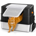 XL Stainless Steel Cat Litter Box with Lid P7646