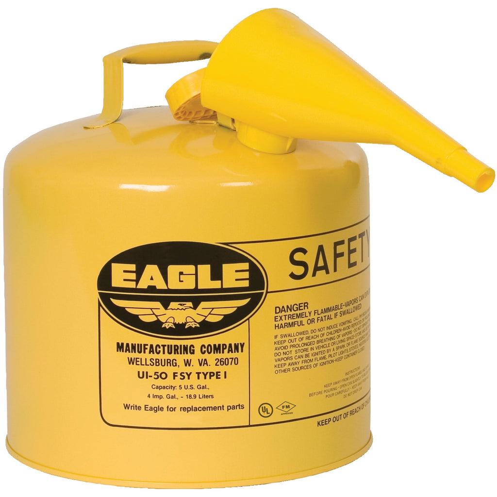 5 Gallon Type I Yellow Safety Gas Can E3847