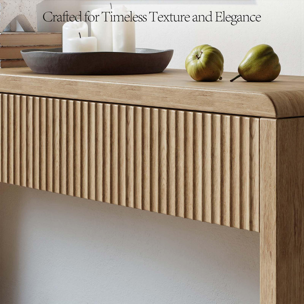 59'' Oak Console Table with Drawers V99247