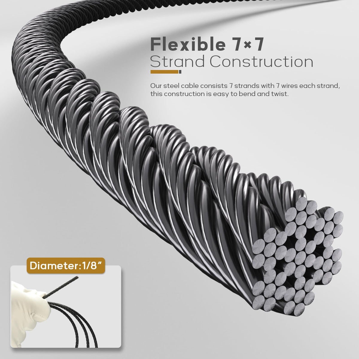 Black Stainless Steel Cable H860048