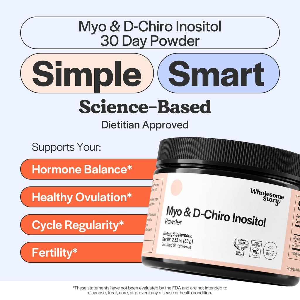 Myo-Inositol & D-Chiro Inositol Supplement Powder 40:1 Ratio 30 Servings D560