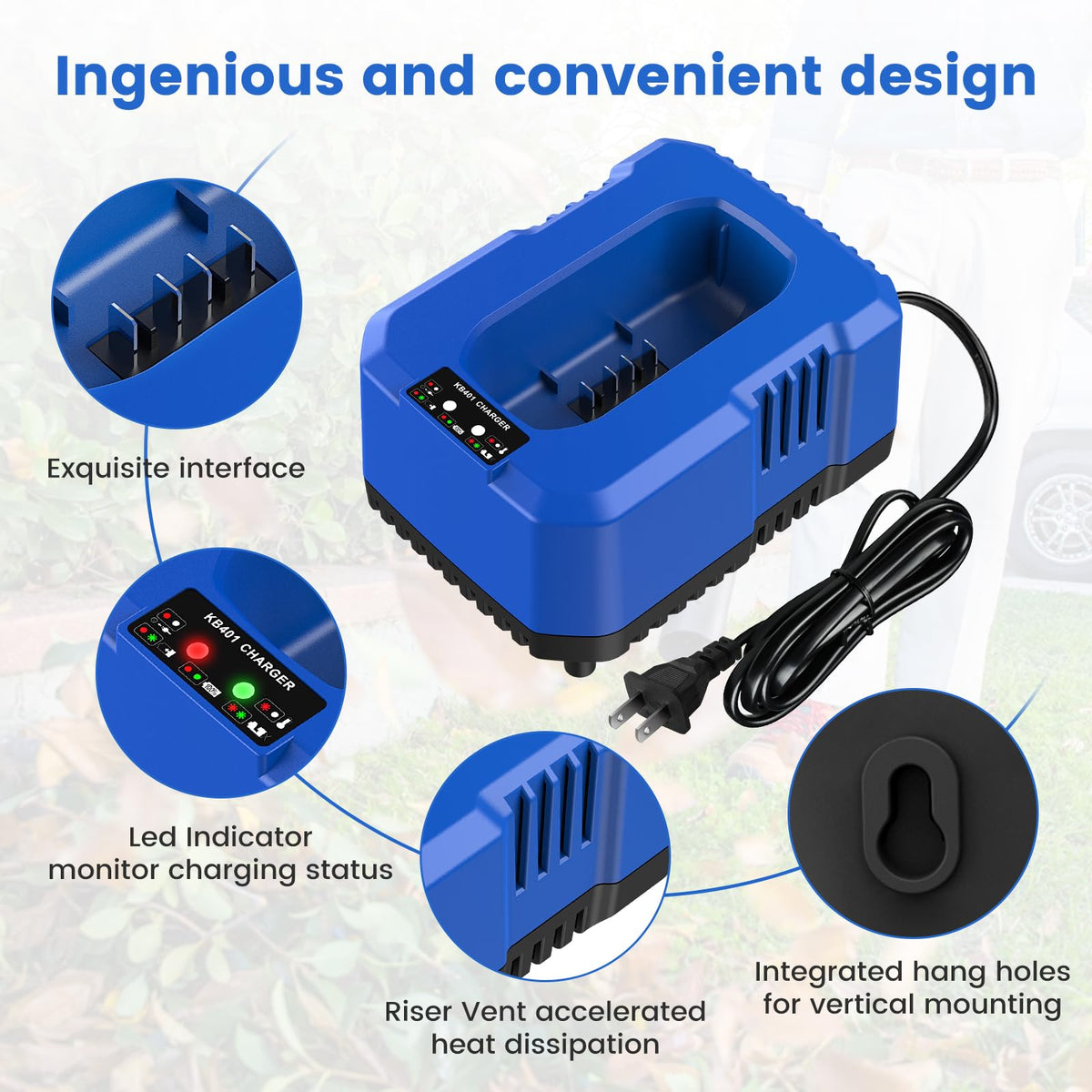 40V Battery with Charger Kit for Cordless Power Tools F65978