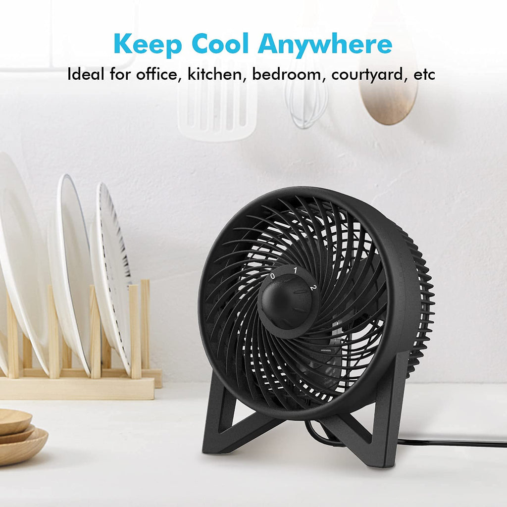 8 Inch Portable Quiet Desk Fan with 2 Speeds, Black T335660