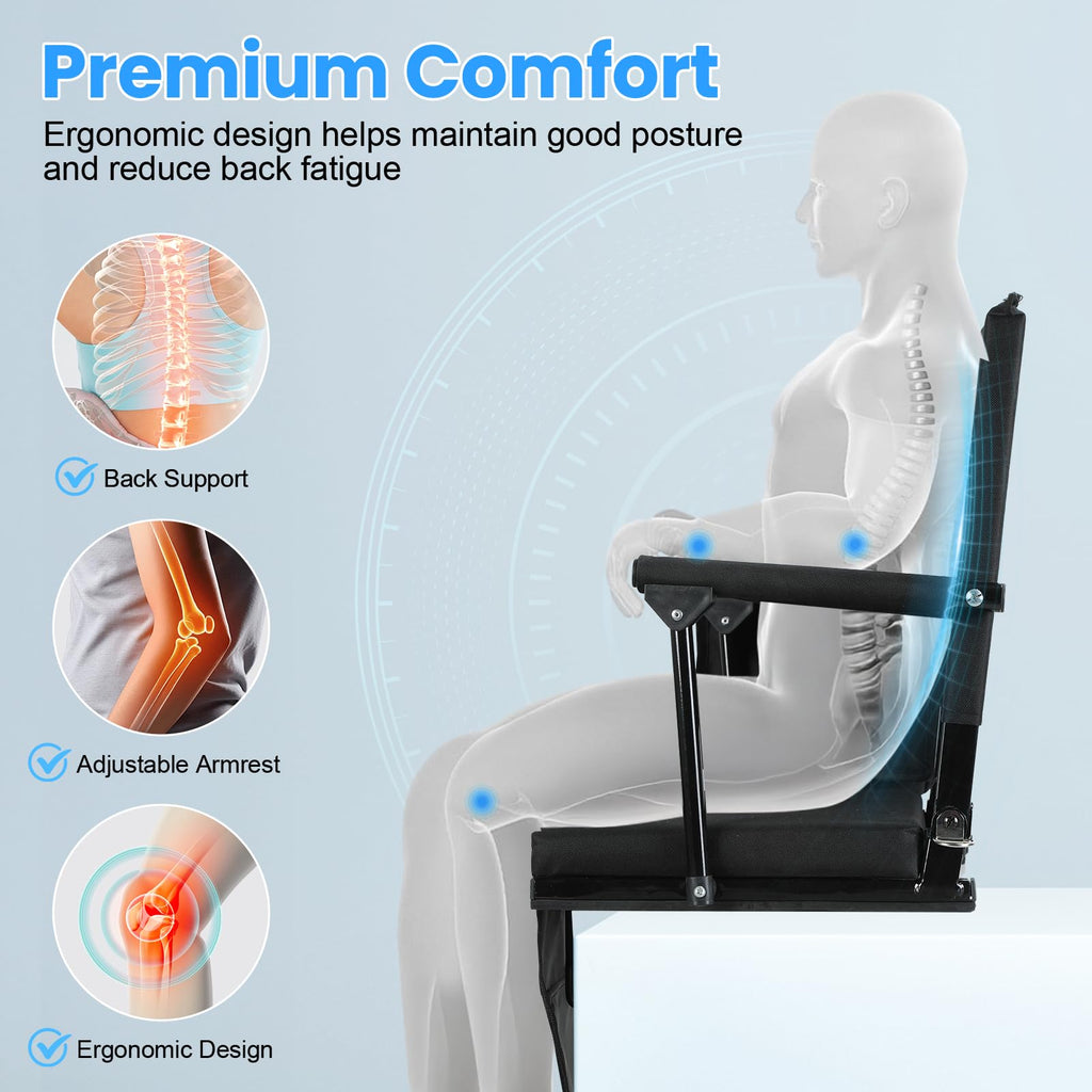 2 Pcs Folding Stadium Seat with Cup Holder C9502