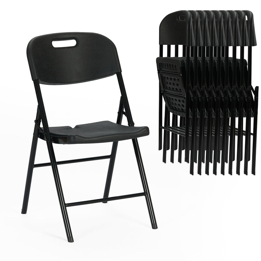 Black Plastic Folding Chair Set of 10 X99708