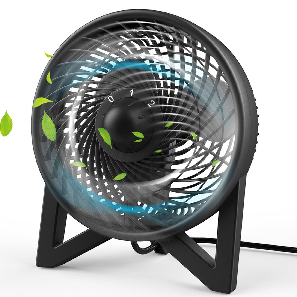 8 Inch Portable Quiet Desk Fan with 2 Speeds, Black T335660