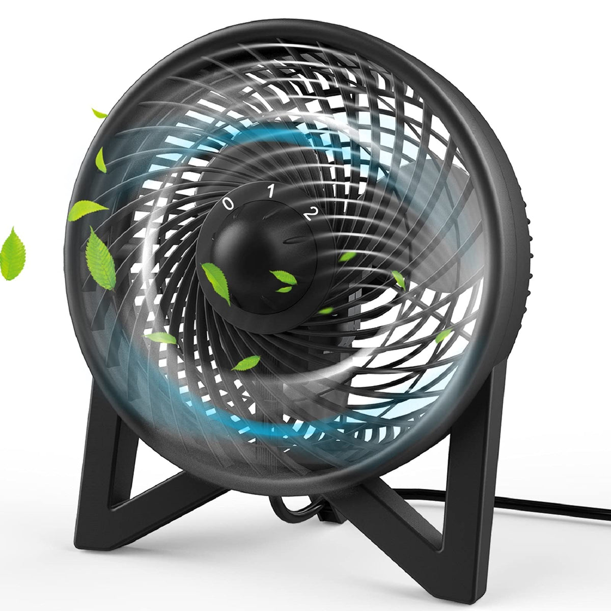 8 Inch Portable Quiet Desk Fan with 2 Speeds, Black T335660