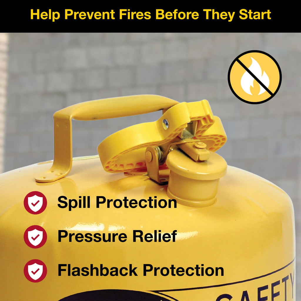 5 Gallon Type I Yellow Safety Gas Can E3847