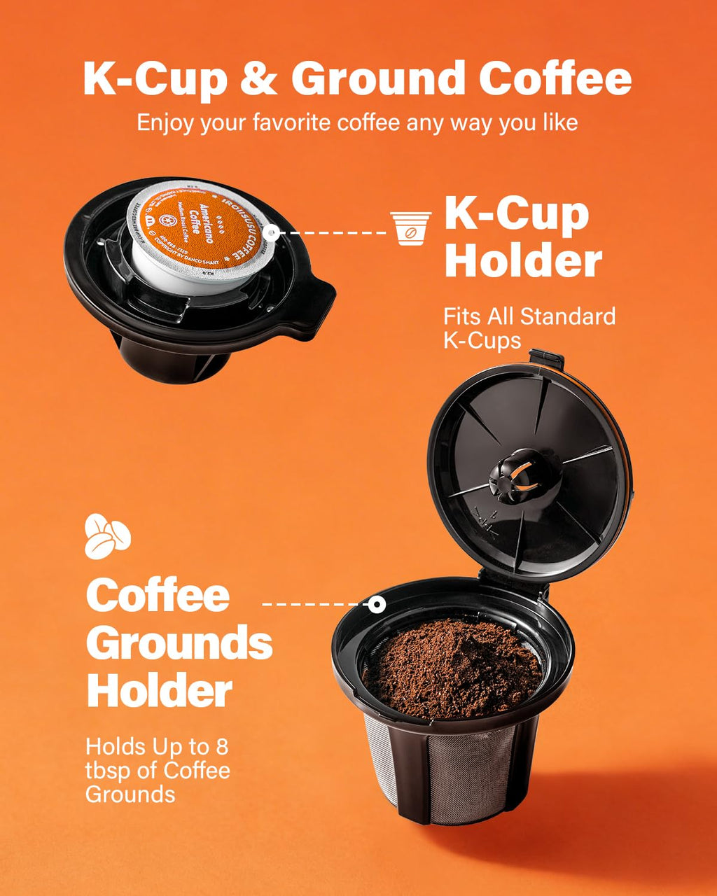 Single Serve & Carafe Coffee Maker, 6-24oz, Thermal Carafe M9366