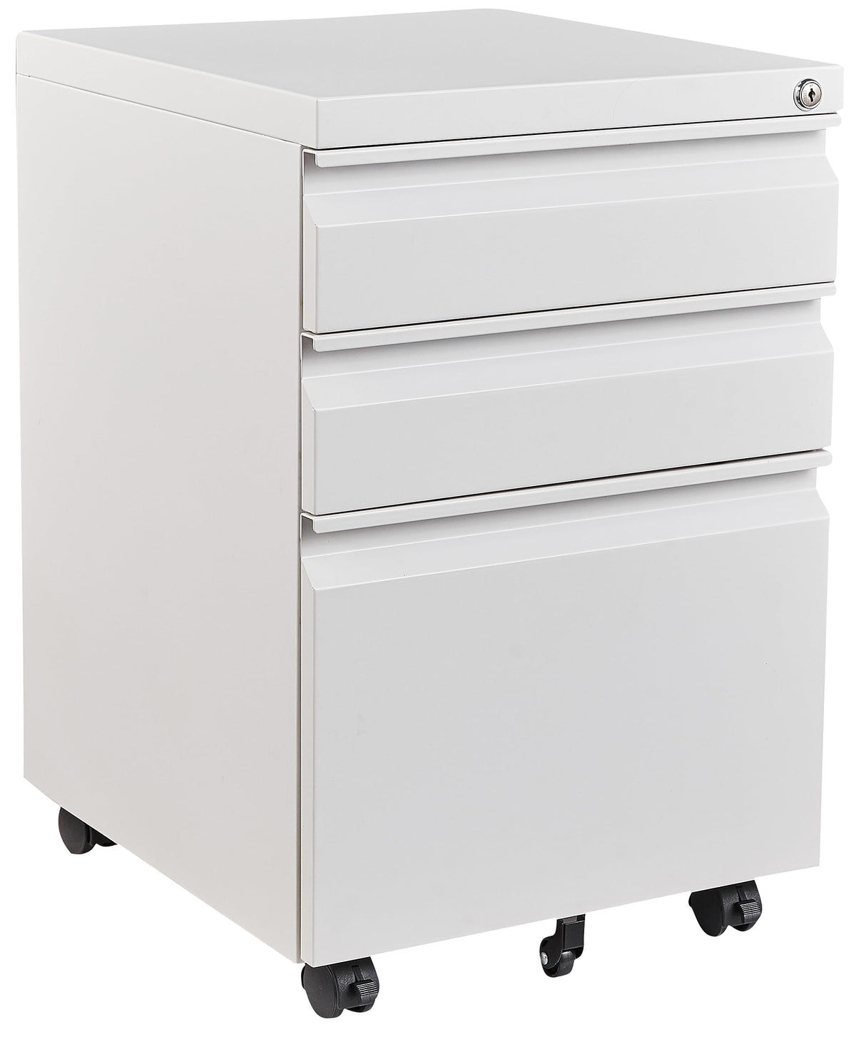 White 3 Drawer Metal File Cabinet with Lock V961708