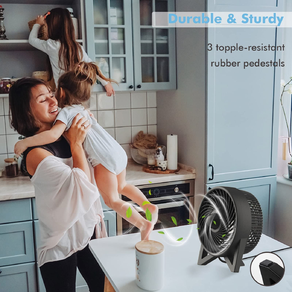 8 Inch Portable Quiet Desk Fan with 2 Speeds, Black T335660