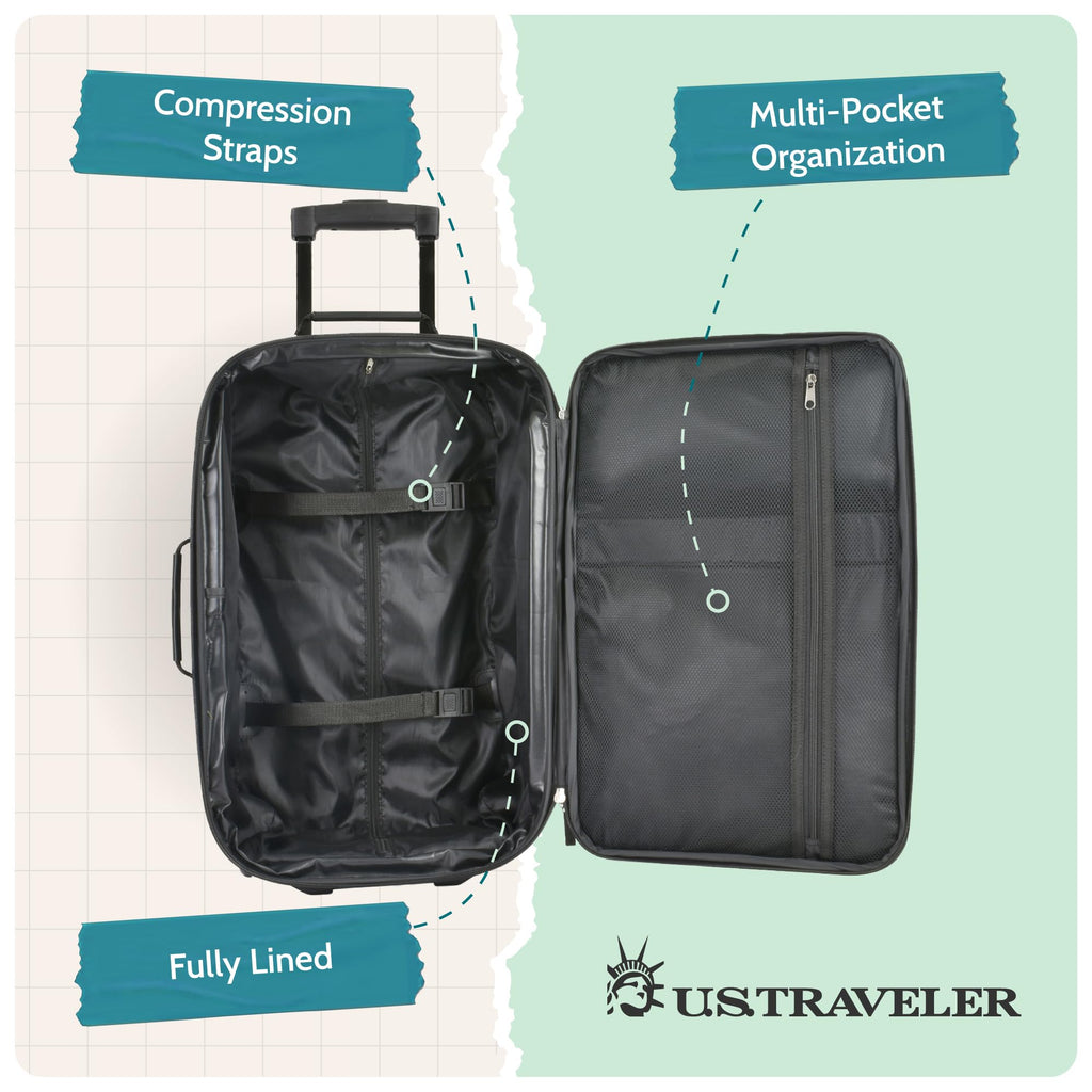 Lightweight Softside Rolling Carry-on Suitcase M2885