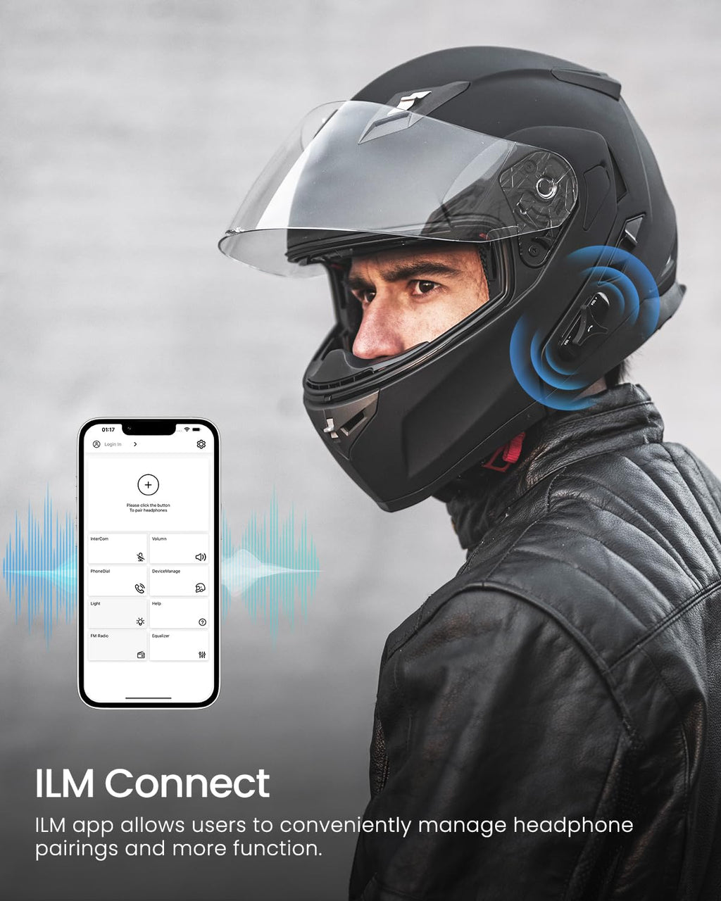 Bluetooth Integrated Modular Motorcycle Helmet S46224